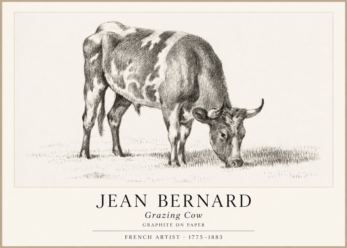Jean Bernard Grazing Cow I No1 - Juliste