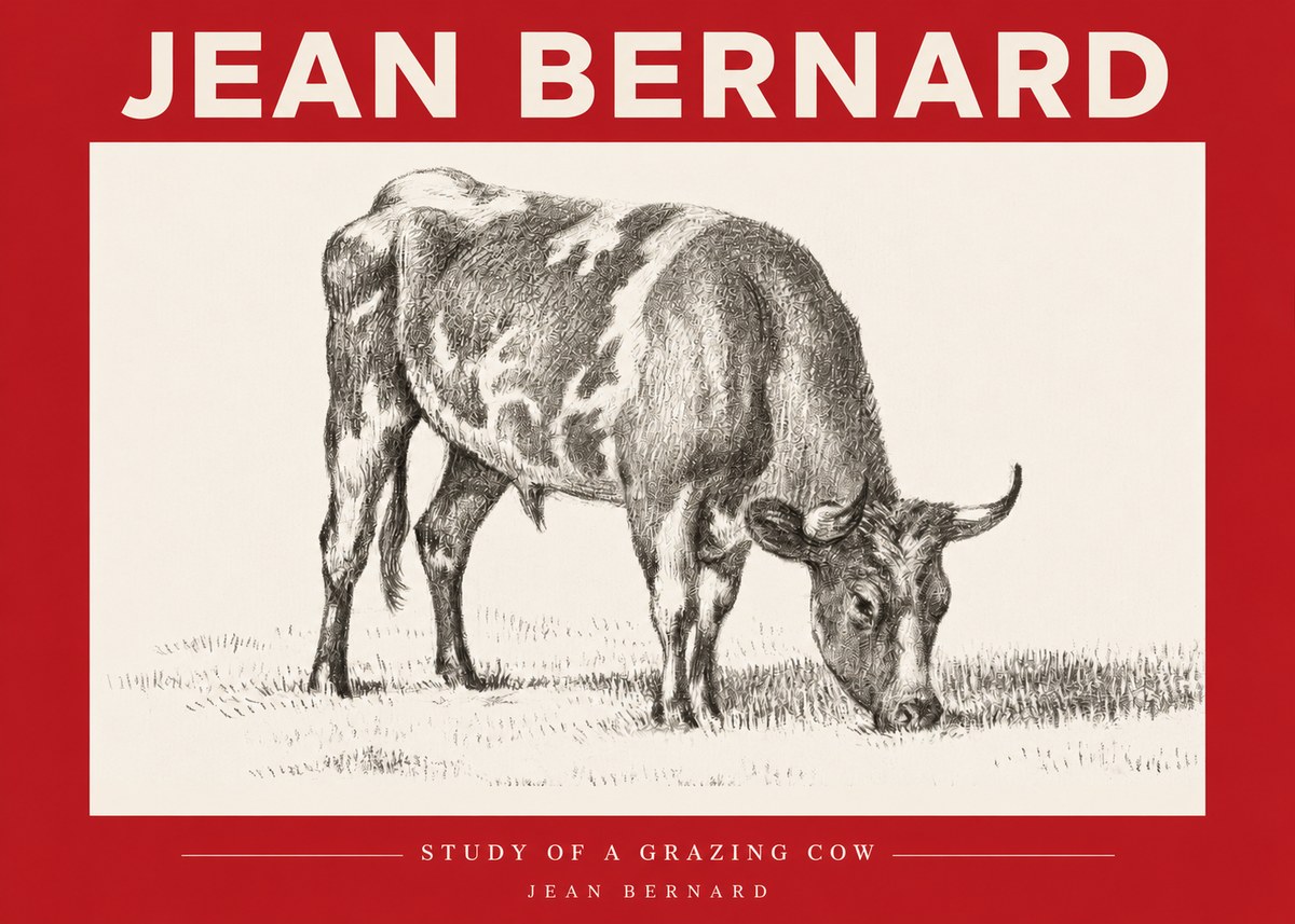 Jean Bernard Grazing Cow I No3 - Juliste