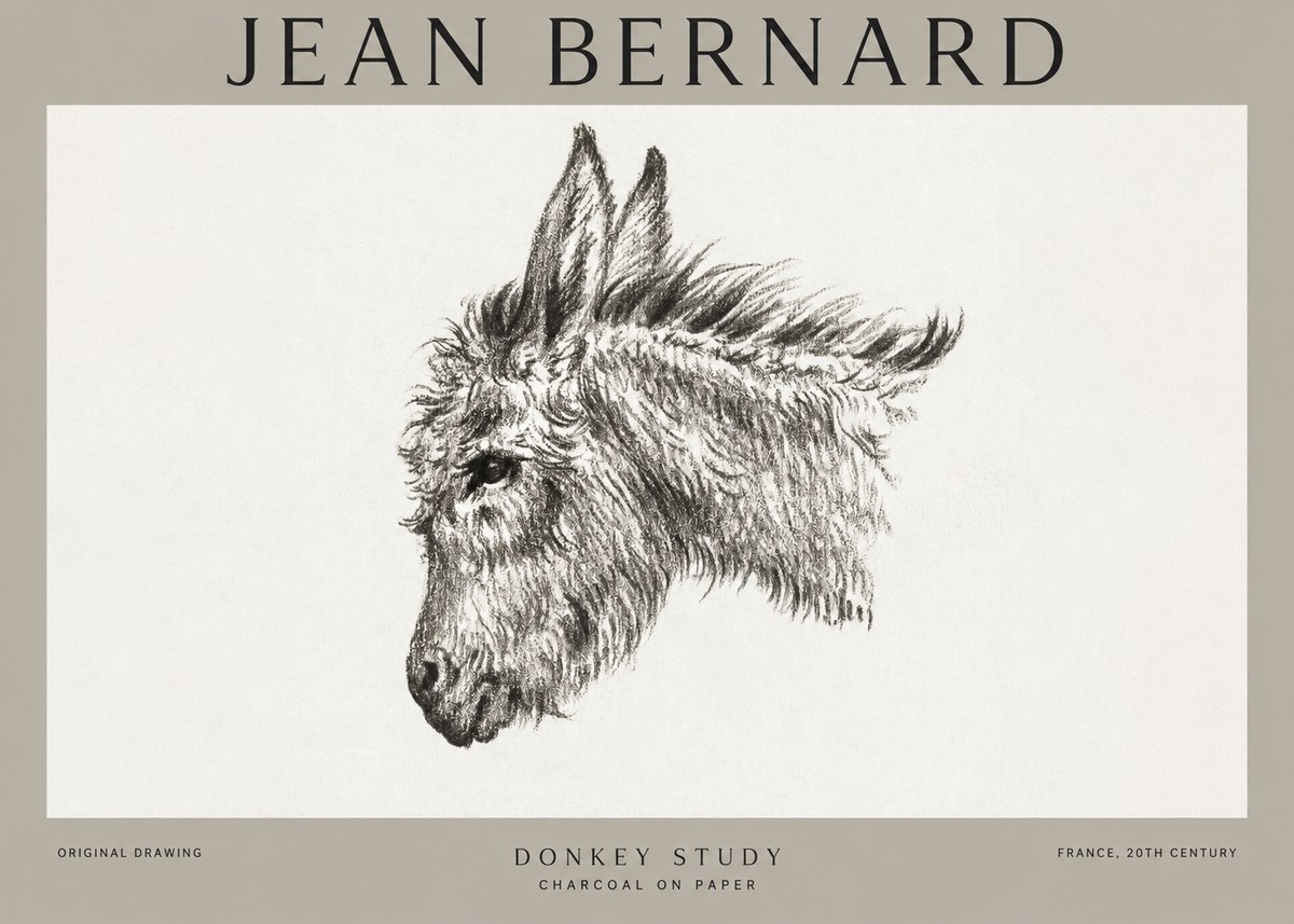 Jean Bernard Donkey Study I No1 - Juliste