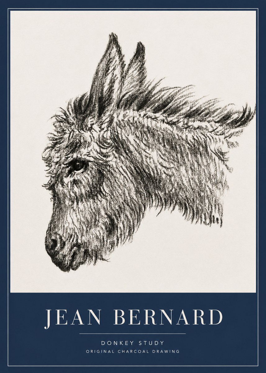 Jean Bernard Donkey Study I No5 - Juliste