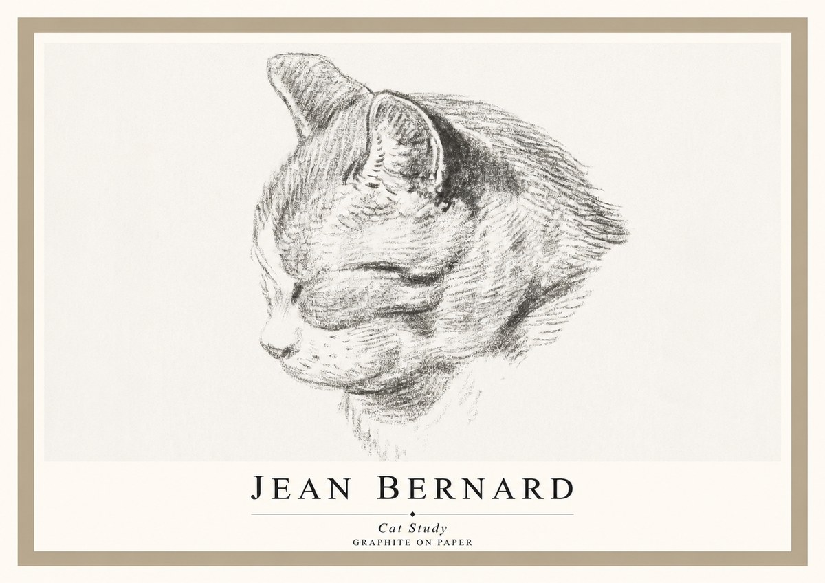 Jean Bernard Cat Study I No1 - Juliste