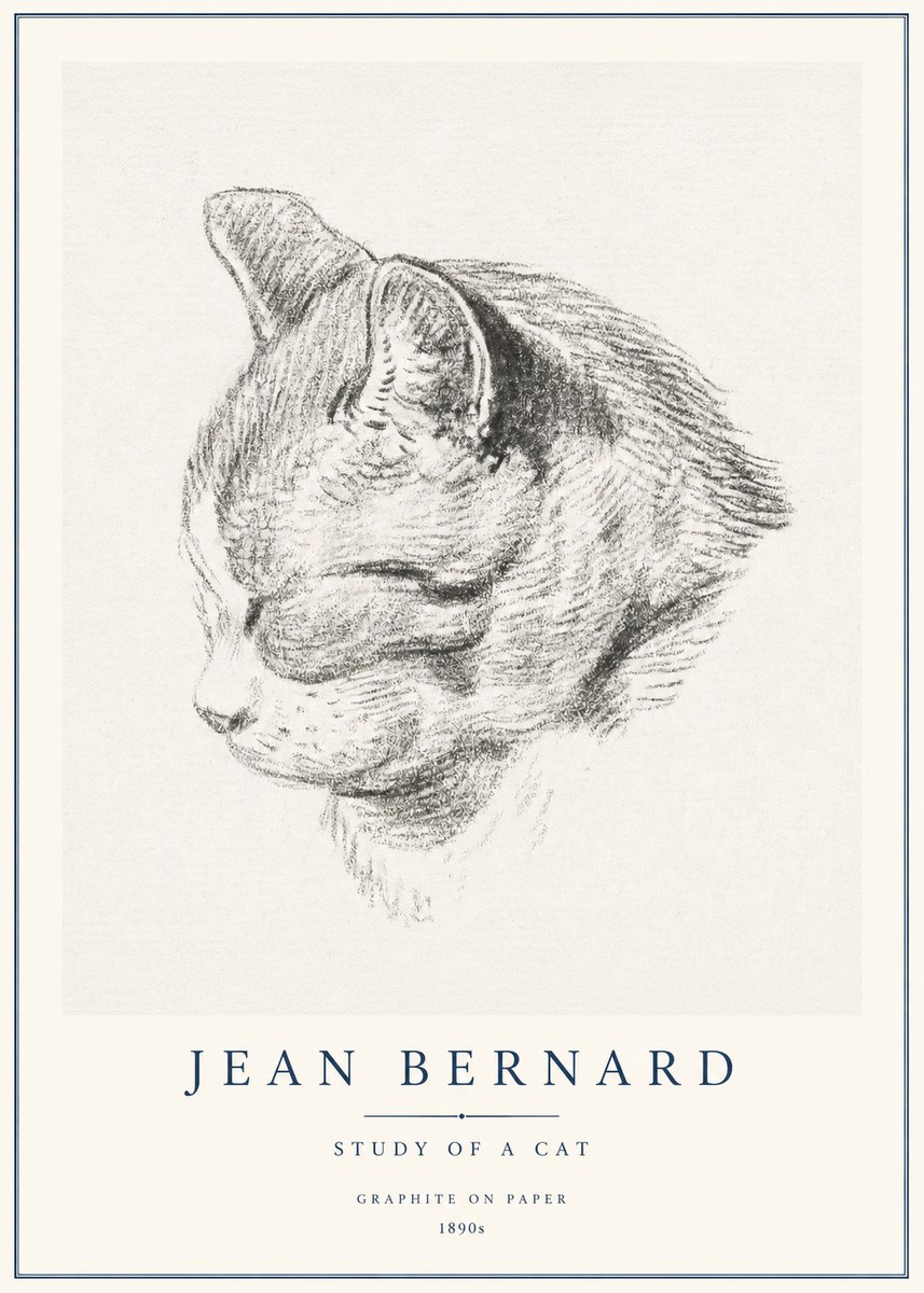 Jean Bernard Cat Study I No3 - Juliste