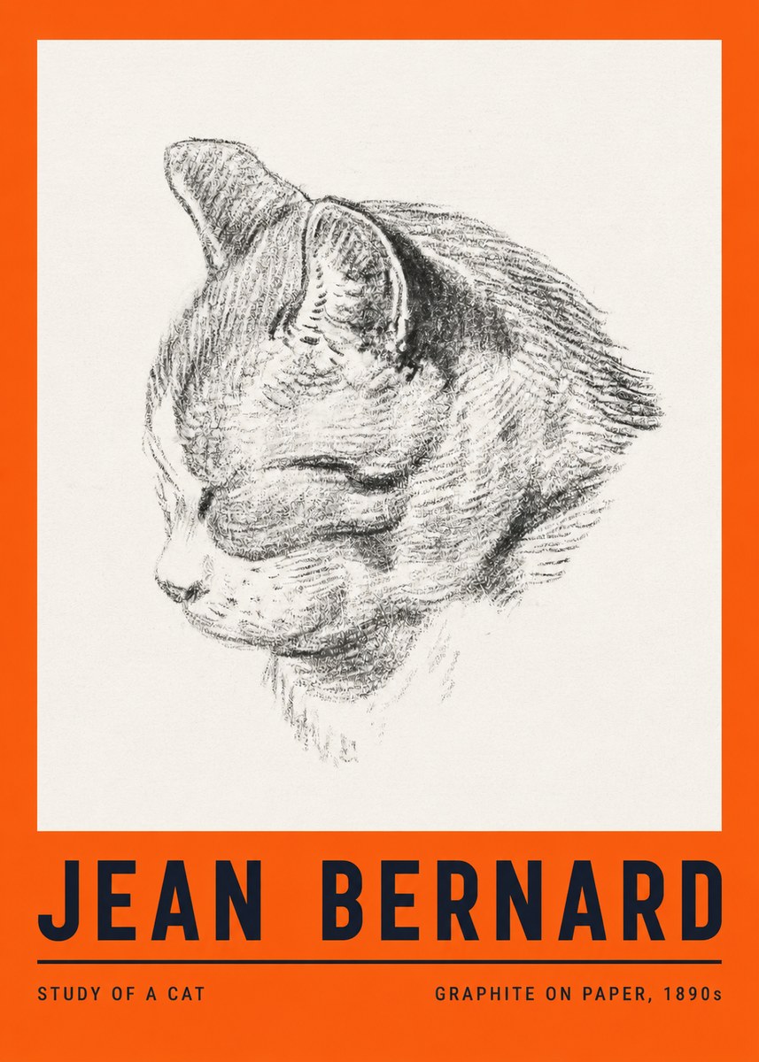 Jean Bernard Cat Study I No4 - Juliste