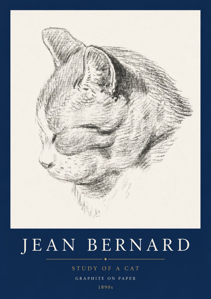 Jean Bernard Cat Study I No5 - Juliste