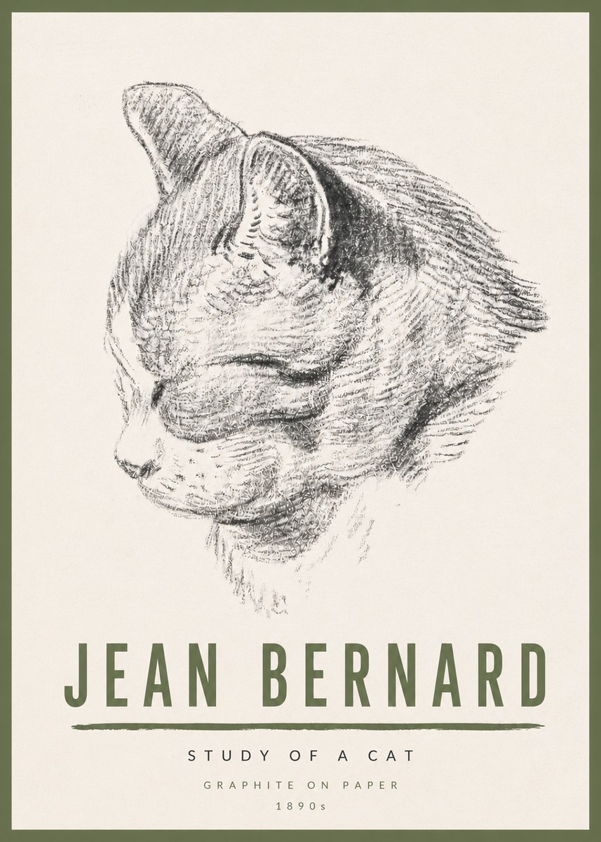 Jean Bernard Cat Study I No6 - Juliste