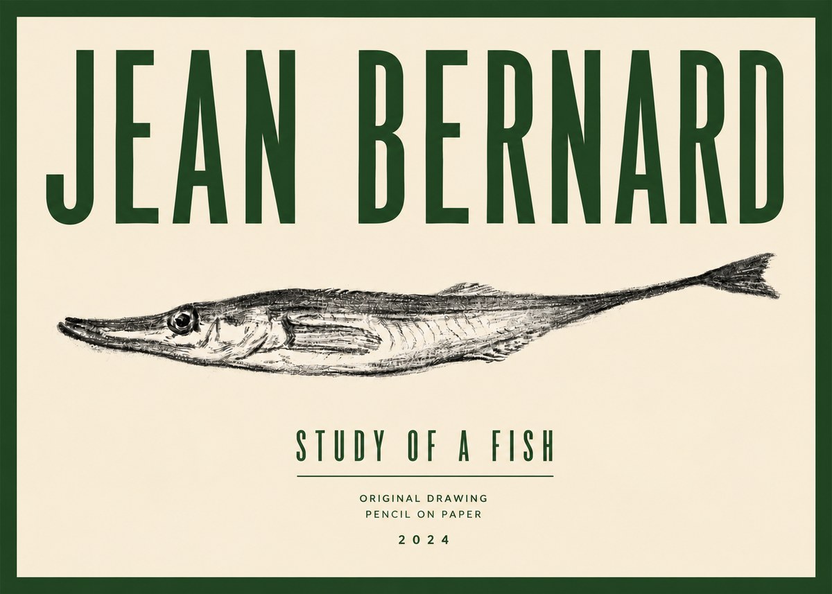 Jean Bernard Study of a Fish I No6 - Juliste