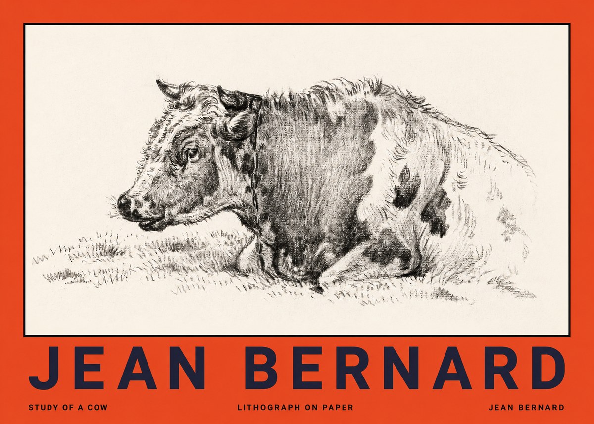 Jean Bernard Resting Cow I No4 - Juliste