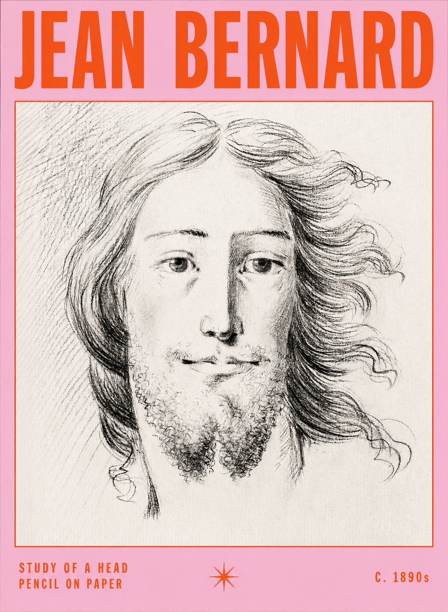 Jean Bernard Study of a Head No2 - Juliste