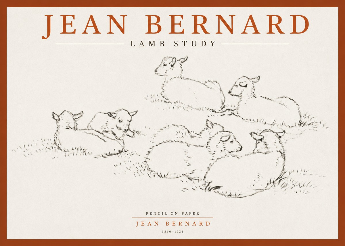 Jean Bernard Study of Lambs No4 - Juliste