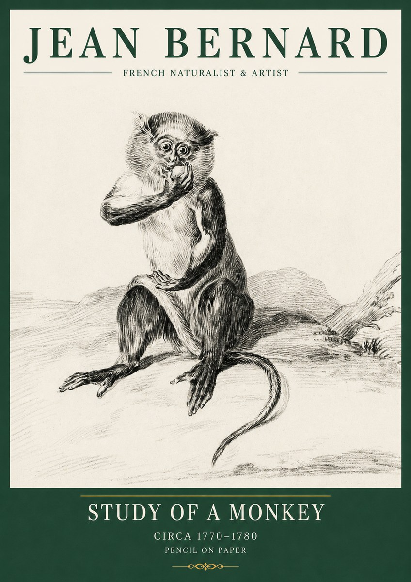 Jean Bernard Study of a Monkey No5 - Juliste