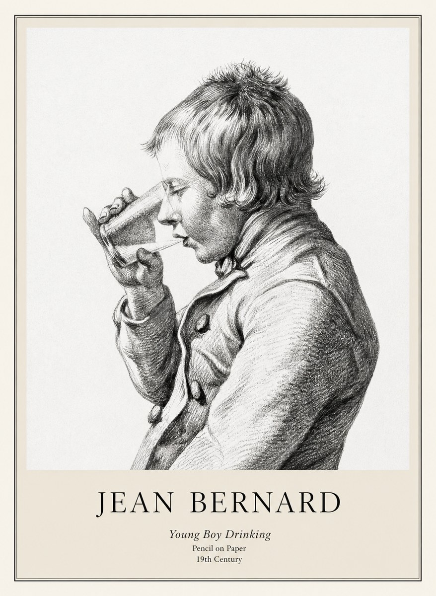 Jean Bernard Young Boy Drinking No1 - Juliste