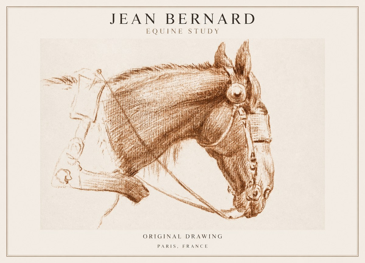Jean Bernard Equine Study No1 - Juliste