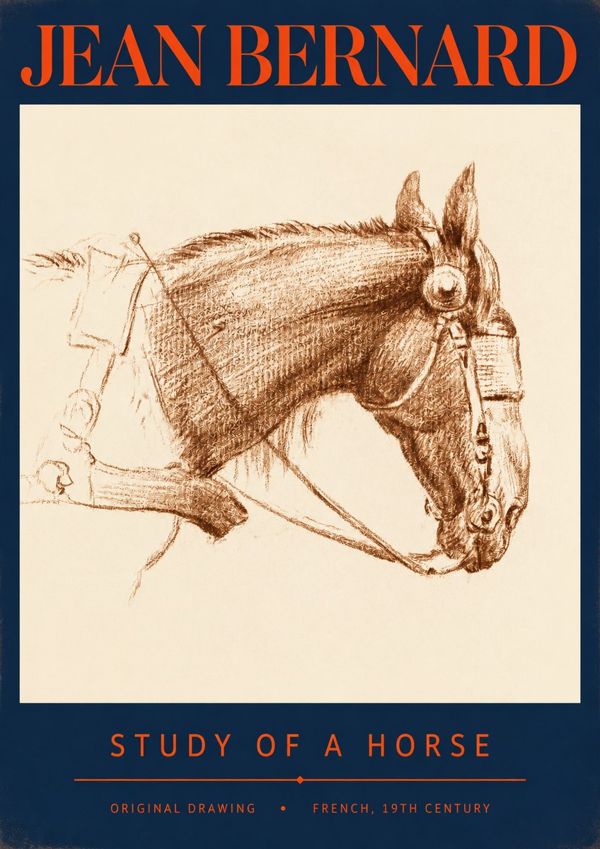 Jean Bernard Equine Study No3 - Juliste