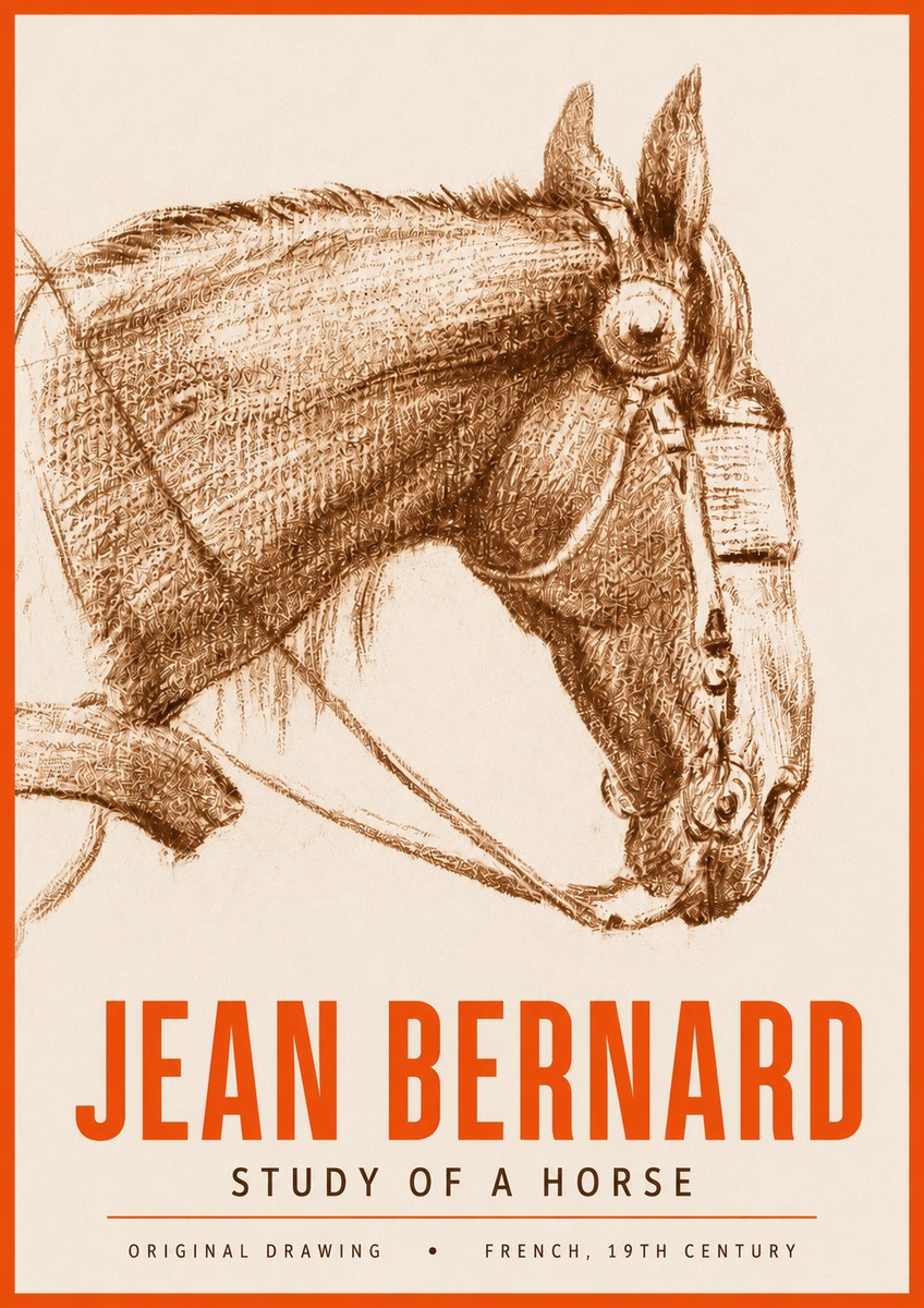 Jean Bernard Equine Study No4 - Juliste