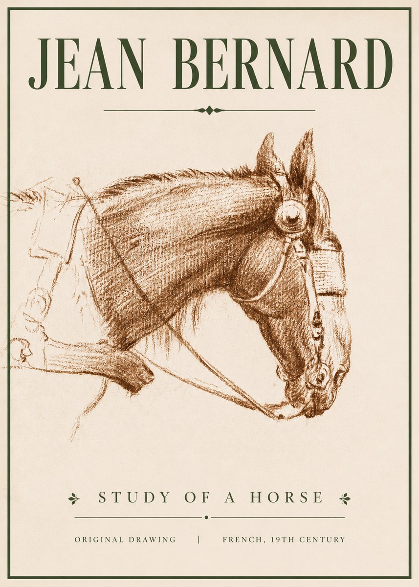 Jean Bernard Equine Study No5 - Juliste