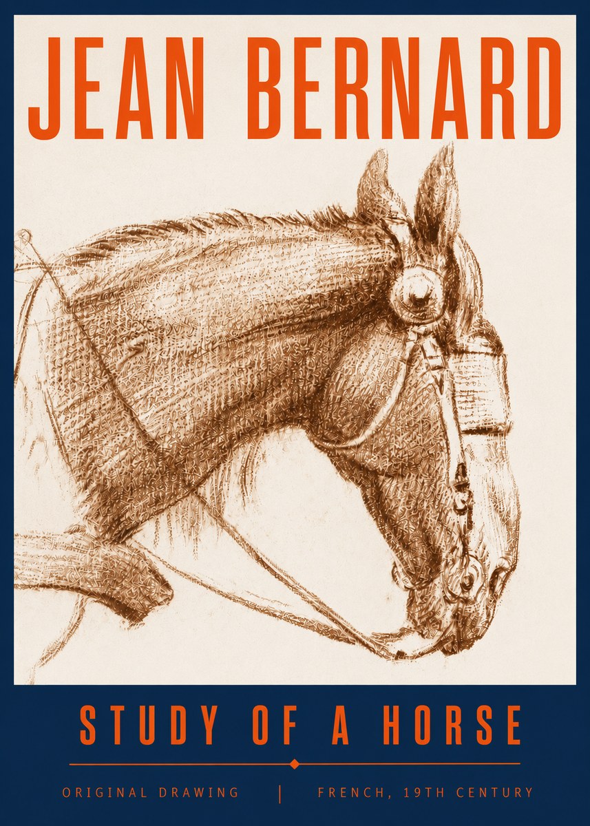 Jean Bernard Equine Study No6 - Juliste