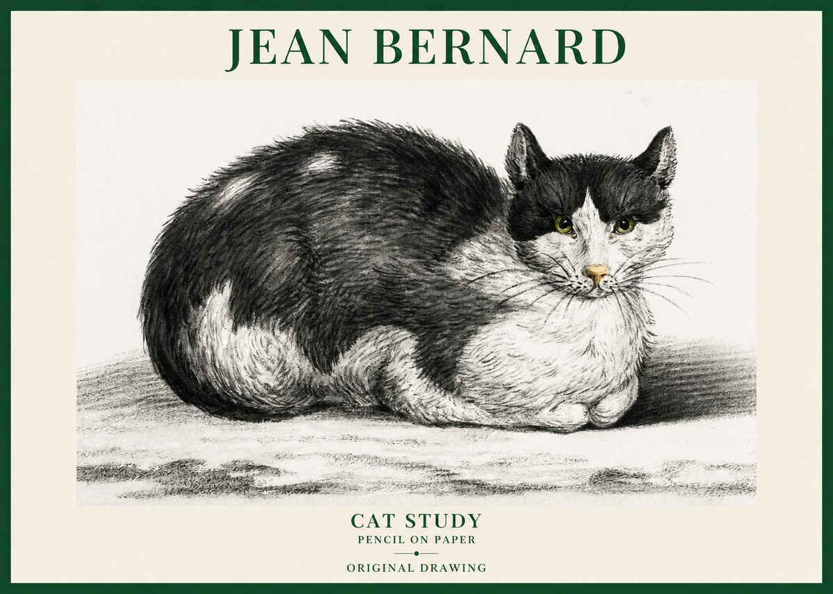 Jean Bernard Cat Study II No6 - Juliste