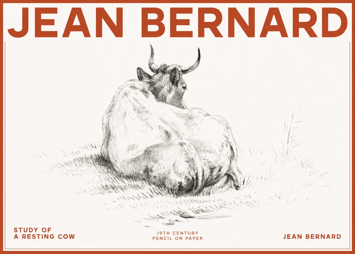 Jean Bernard Study of a Resting Cow I No2 - Juliste