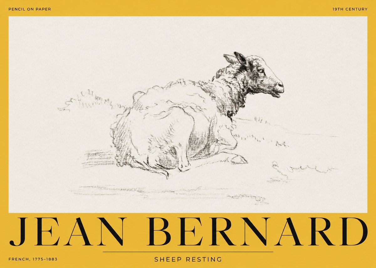 Jean Bernard Sheep Resting No2 - Juliste