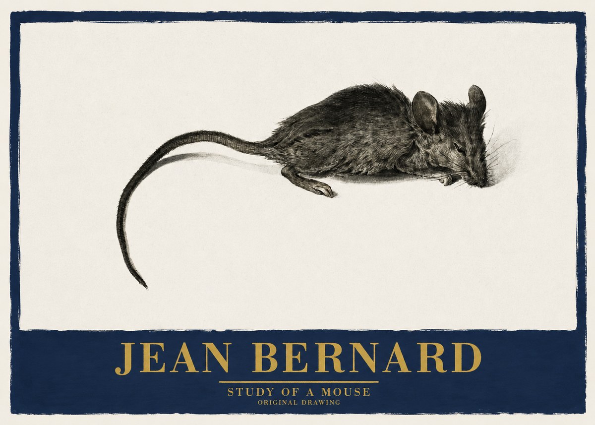 Jean Bernard Study of a Mouse I No2 - Juliste