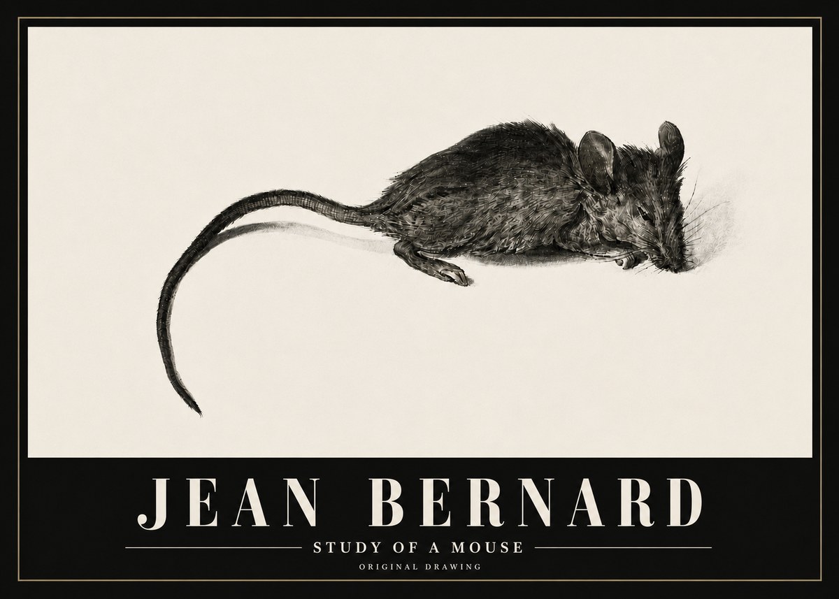 Jean Bernard Study of a Mouse I No5 - Juliste