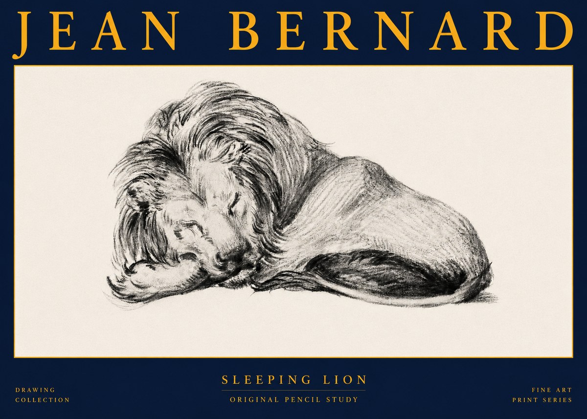 Jean Bernard Sleeping Lion No2 - Juliste