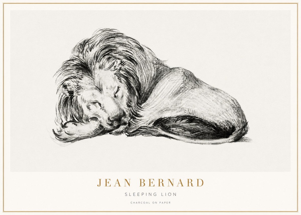 Jean Bernard Sleeping Lion No3 - Juliste