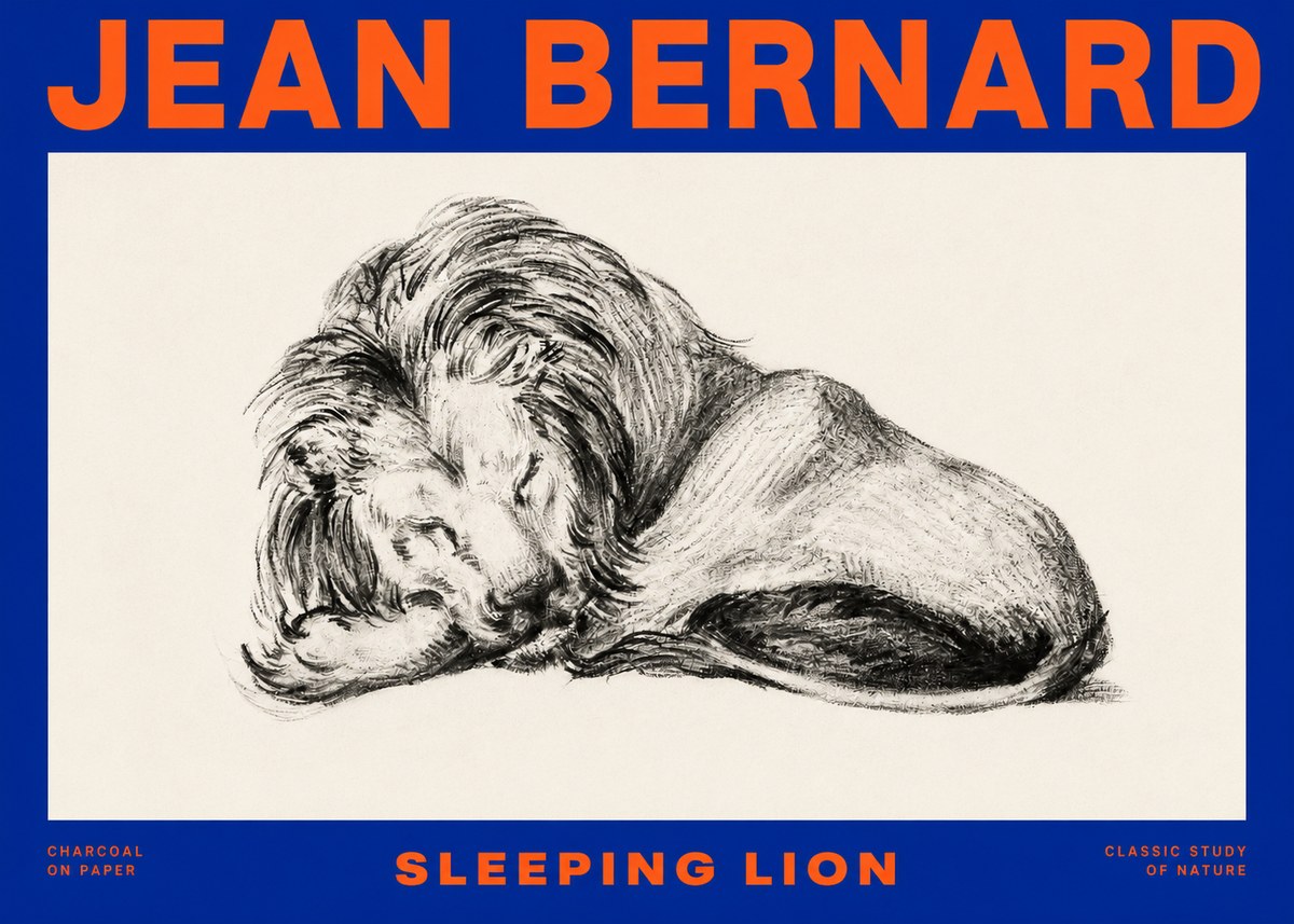 Jean Bernard Sleeping Lion No4 - Juliste