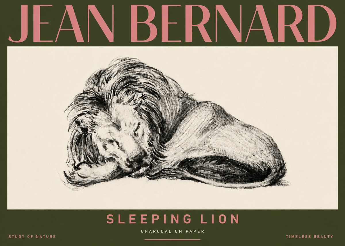 Jean Bernard Sleeping Lion No5 - Juliste