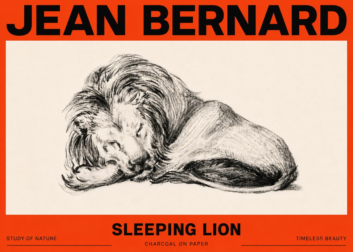 Jean Bernard Sleeping Lion No6 - Juliste