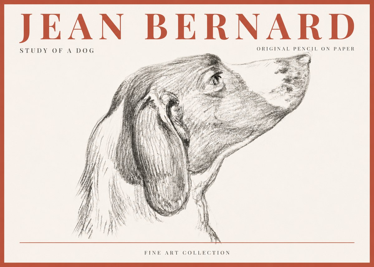 Jean Bernard Study of a Dog I No6 - Juliste
