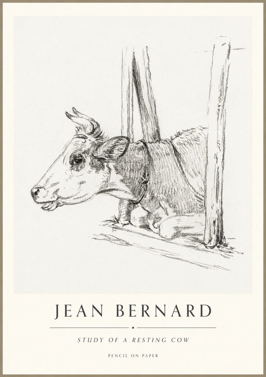 Jean Bernard Study of a Resting Cow II No1 - Juliste