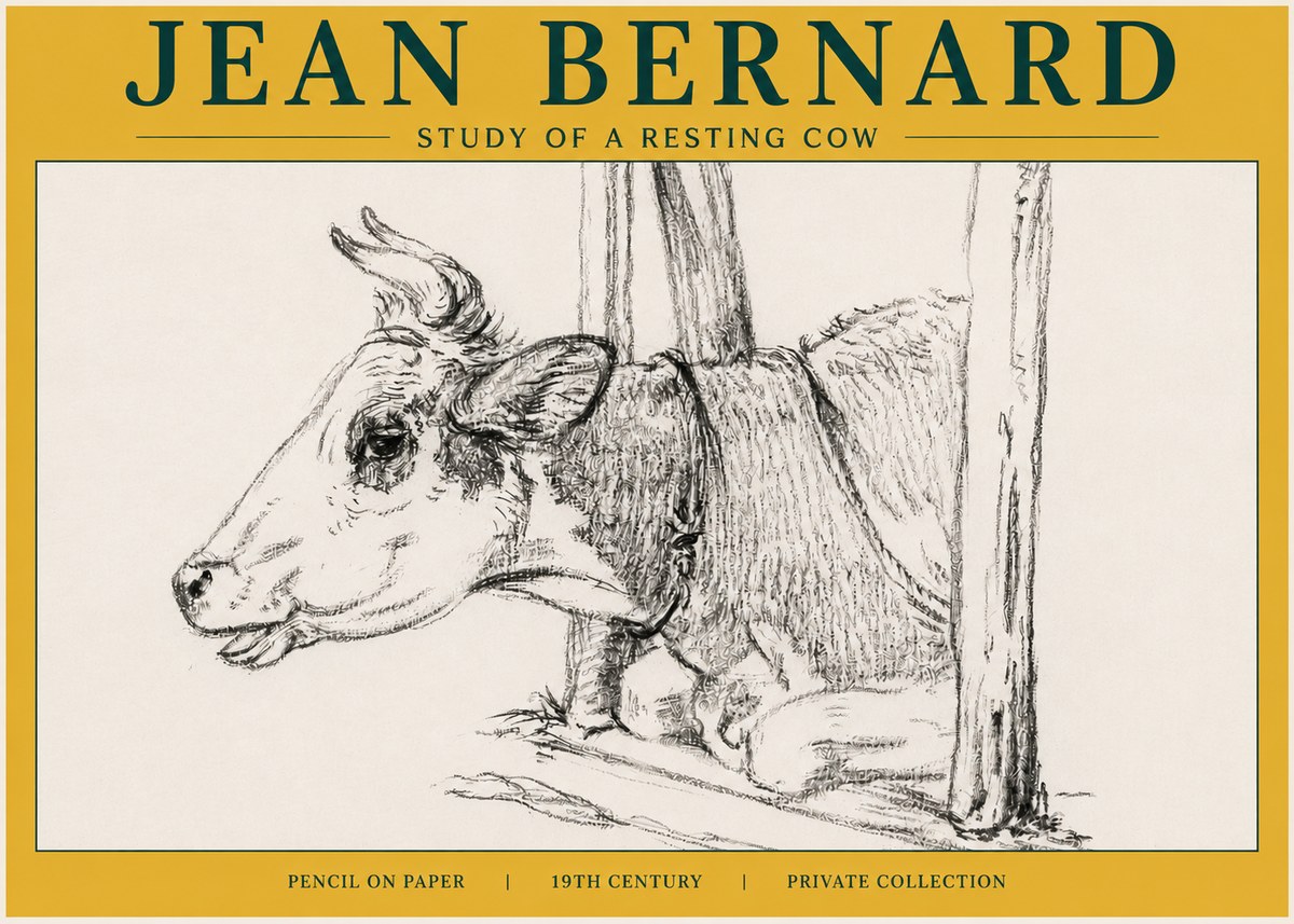 Jean Bernard Study of a Resting Cow II No6 - Juliste