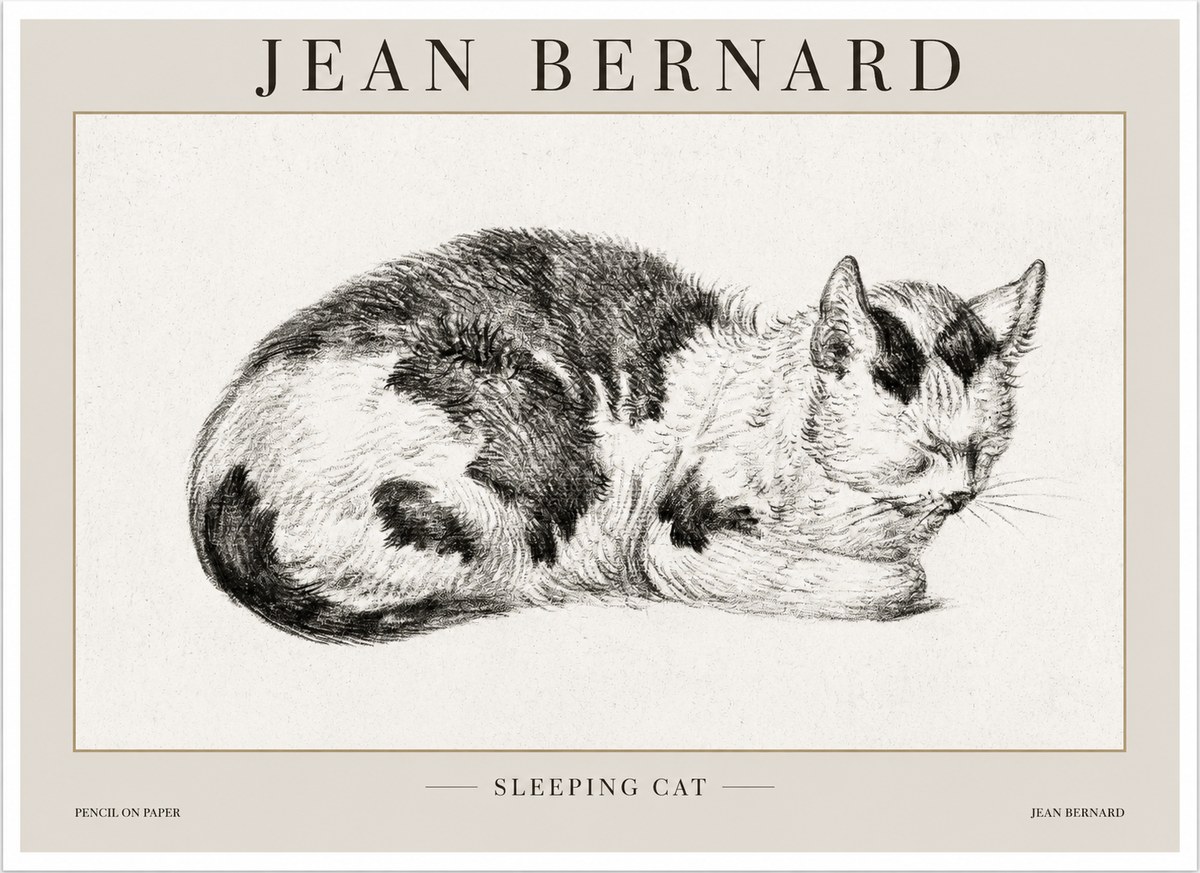 Jean Bernard Sleeping Cat I No1 - Juliste