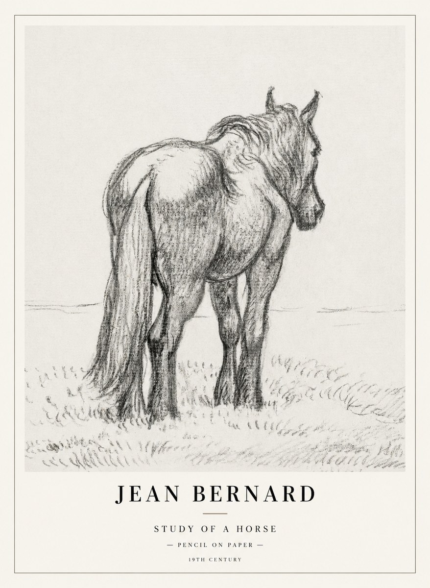 Jean Bernard Study of a Horse II No2 - Juliste