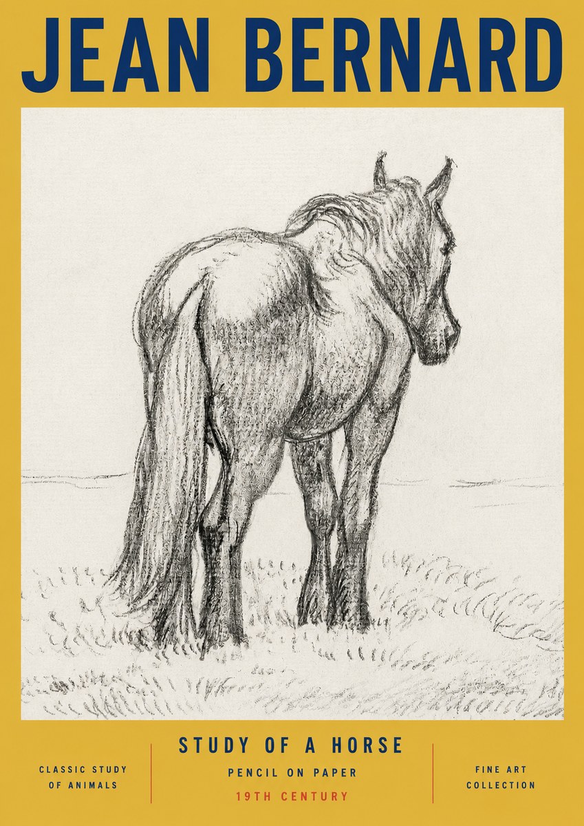 Jean Bernard Study of a Horse II No3 - Juliste