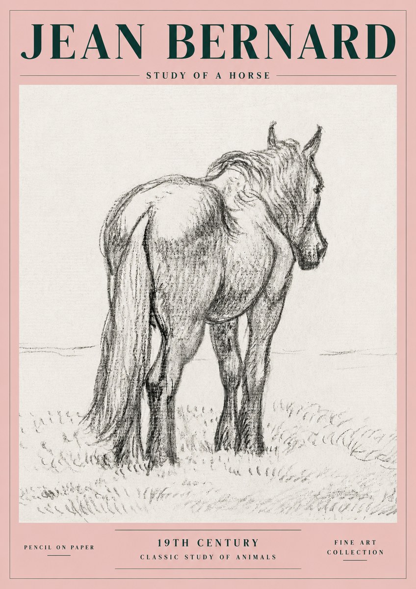 Jean Bernard Study of a Horse II No4 - Juliste