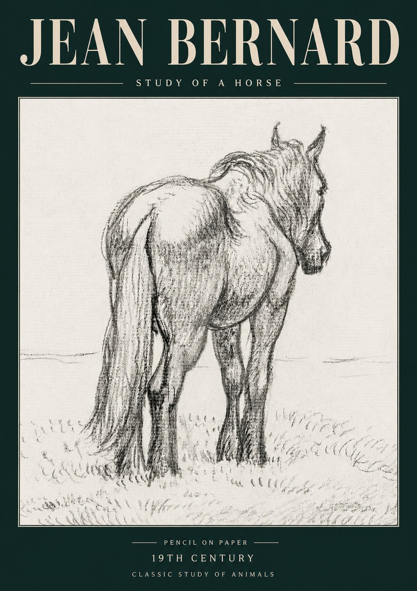 Jean Bernard Study of a Horse II No5 - Juliste