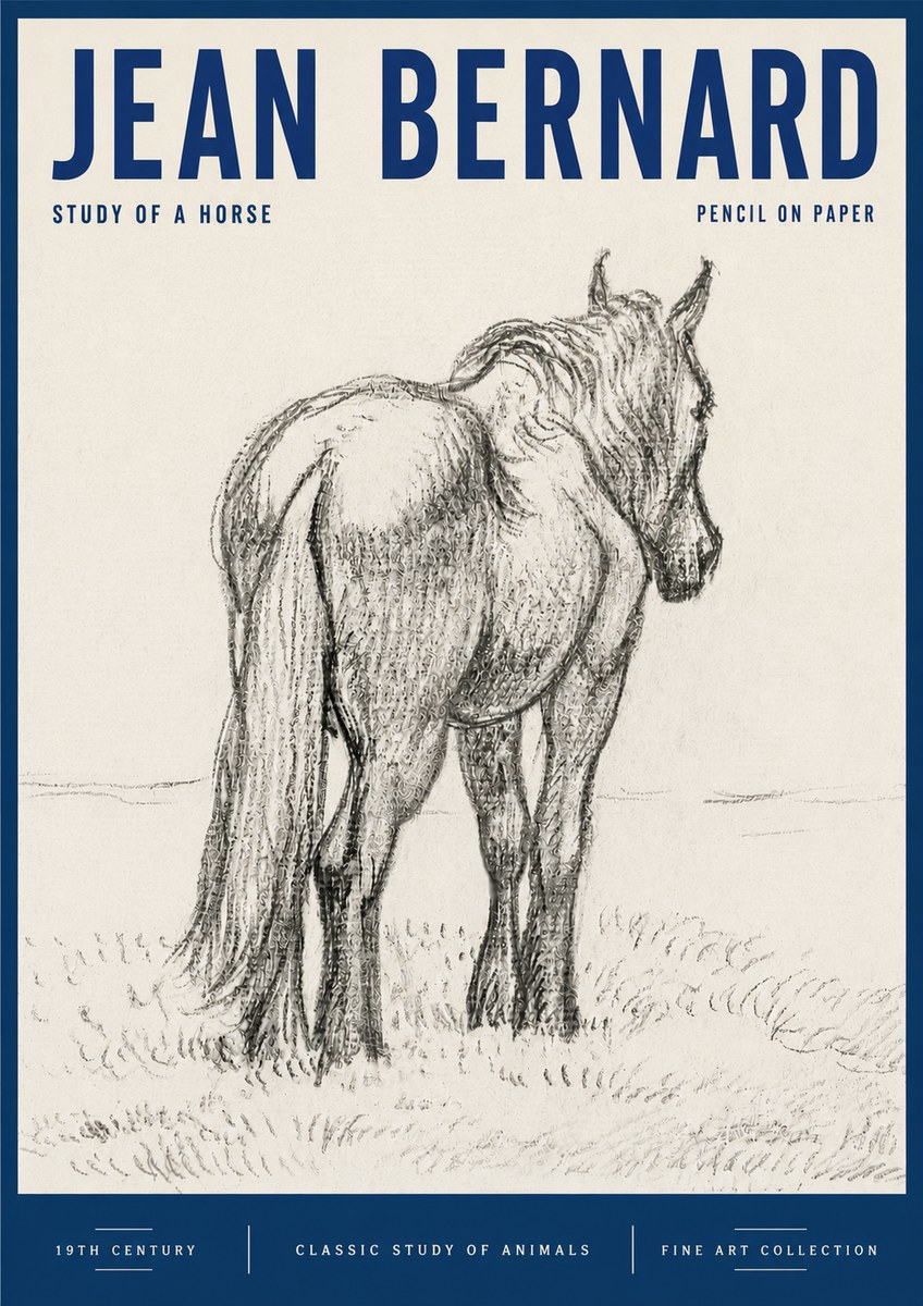 Jean Bernard Study of a Horse II No6 - Juliste