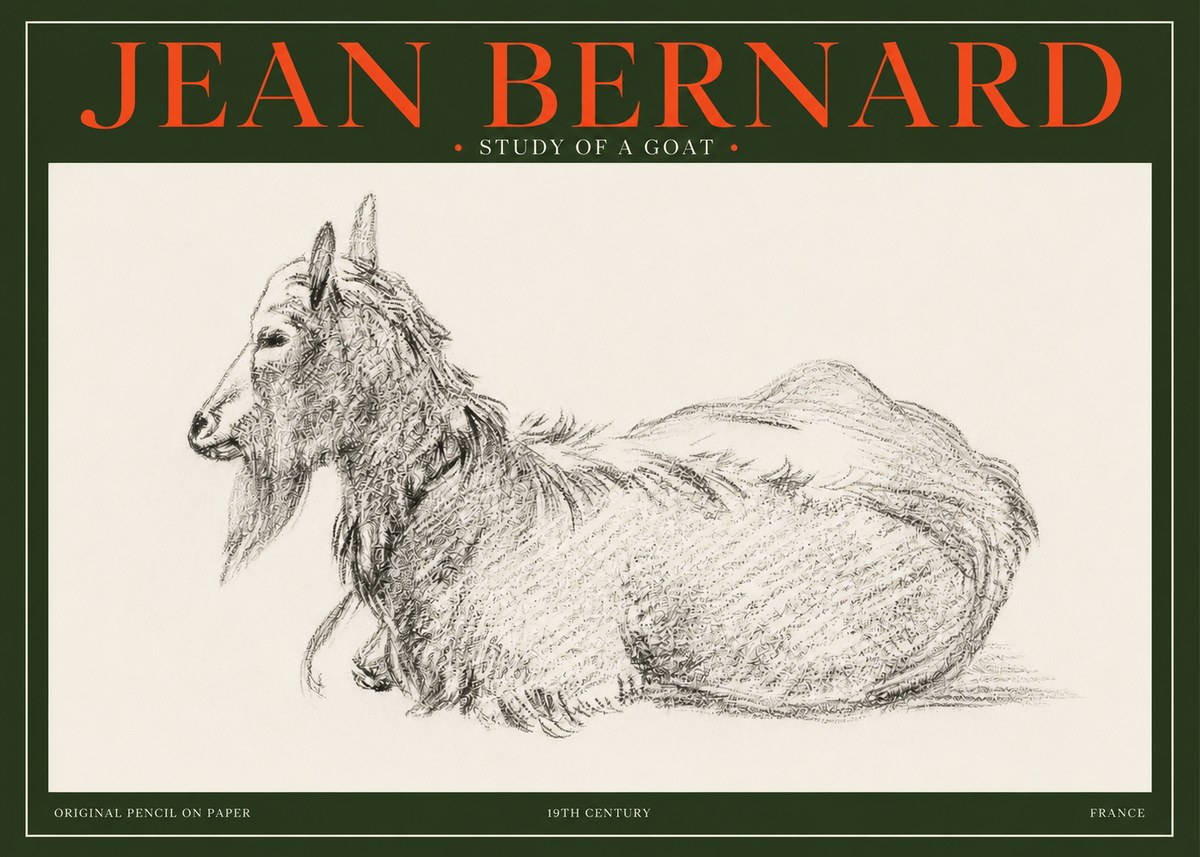 Jean Bernard Study of a Goat I No3 - Juliste