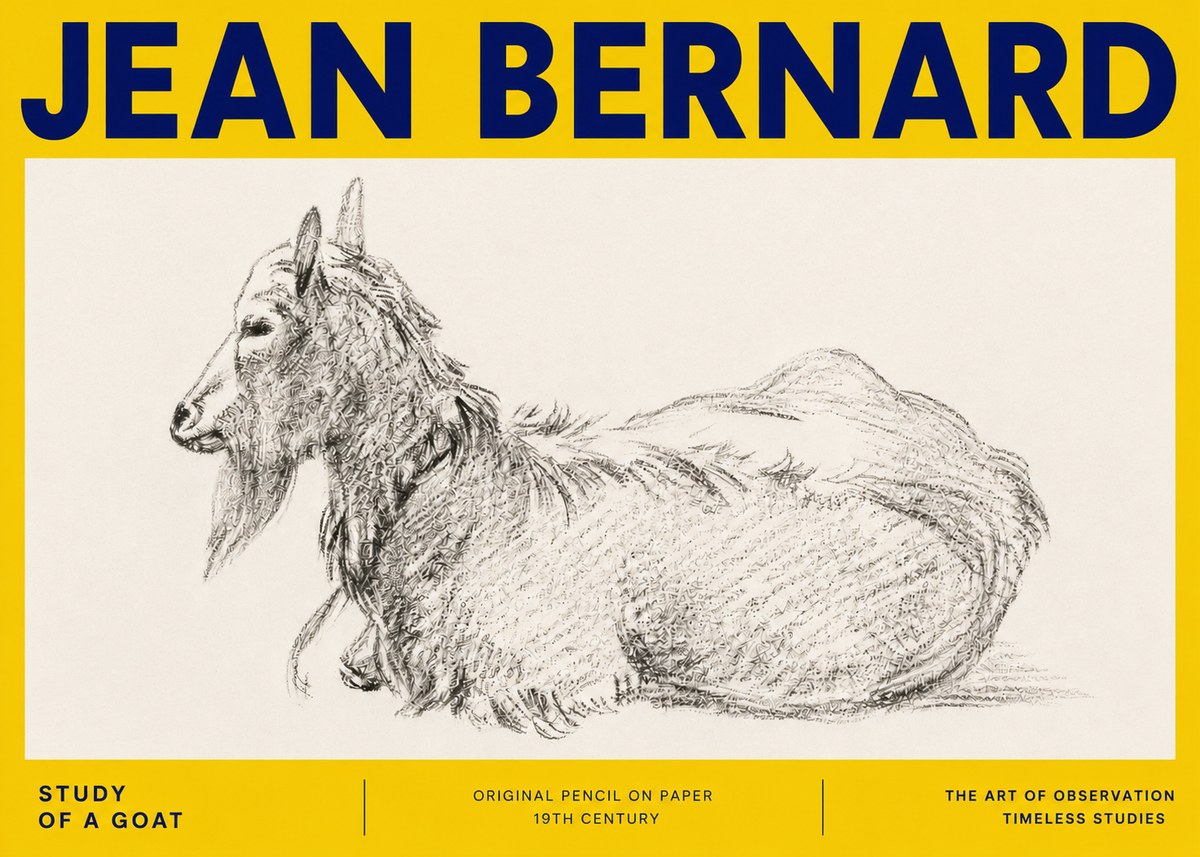 Jean Bernard Study of a Goat I No4 - Juliste