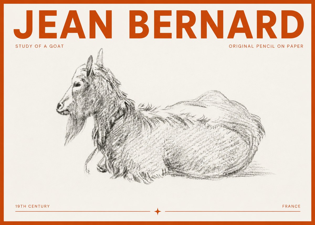 Jean Bernard Study of a Goat I No5 - Juliste
