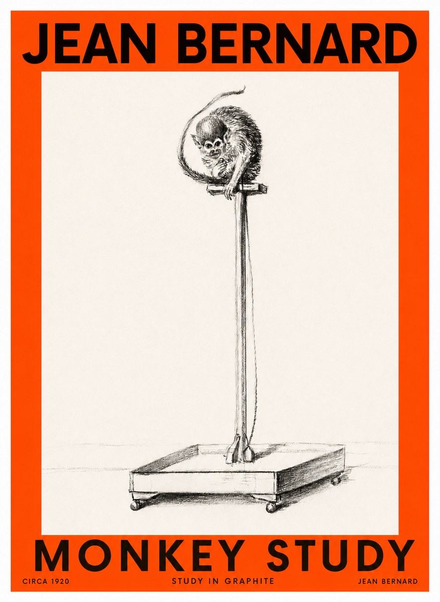 Jean Bernard Monkey Study No2 - Juliste