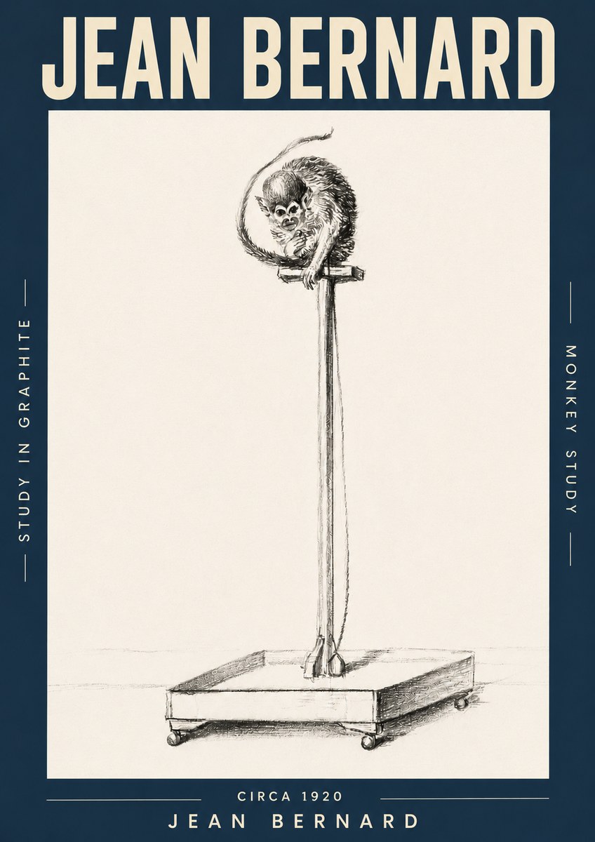Jean Bernard Monkey Study No3 - Juliste