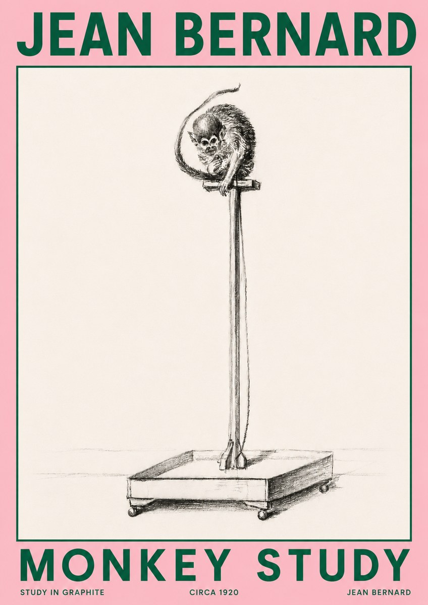 Jean Bernard Monkey Study No4 - Juliste