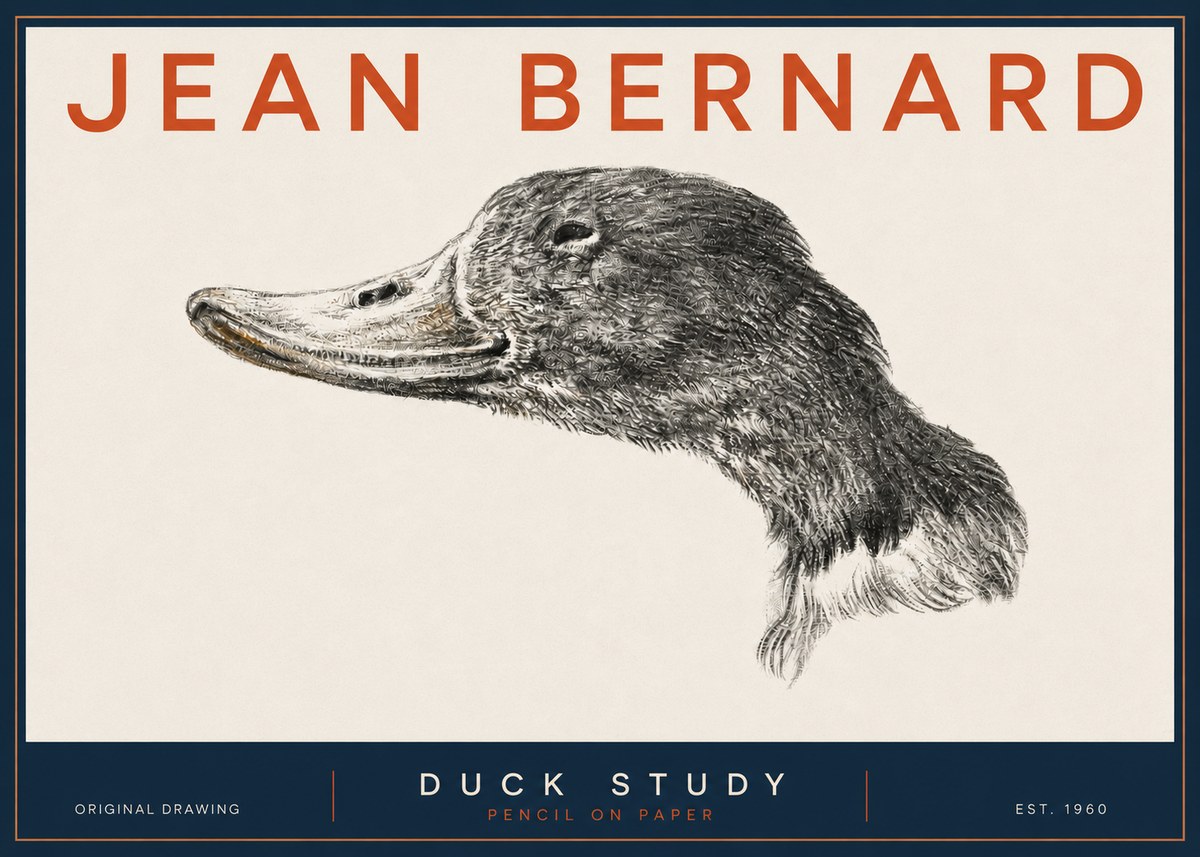 Jean Bernard Study of a Duck No5 - Juliste