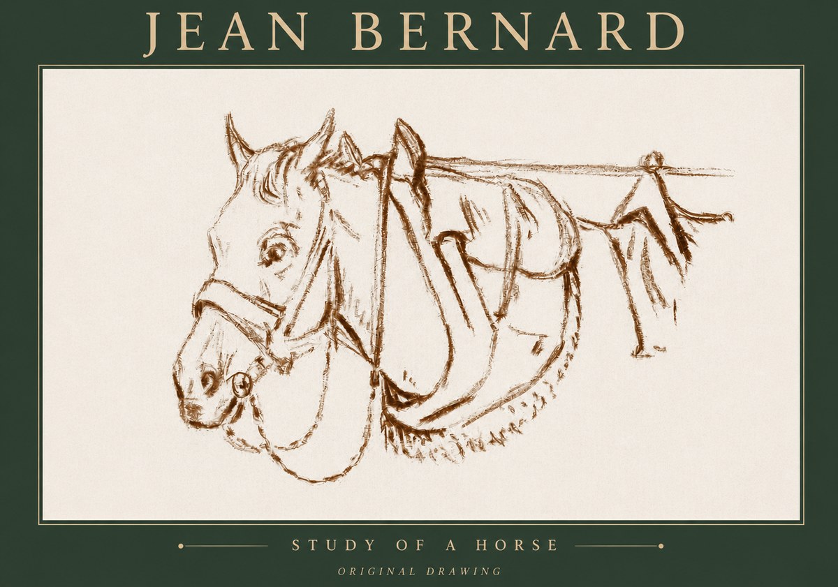 Jean Bernard Study of a Horse III No4 - Juliste