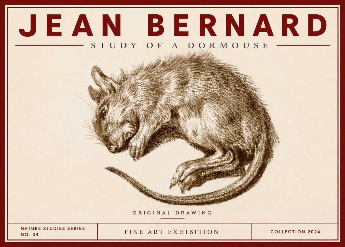 Jean Bernard Study of a Dormouse No4 - Juliste