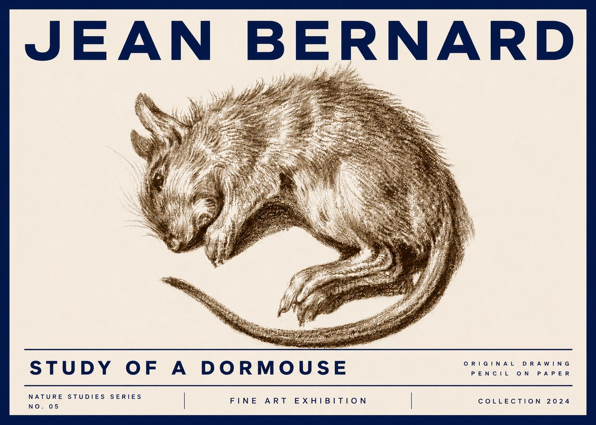 Jean Bernard Study of a Dormouse No5 - Juliste