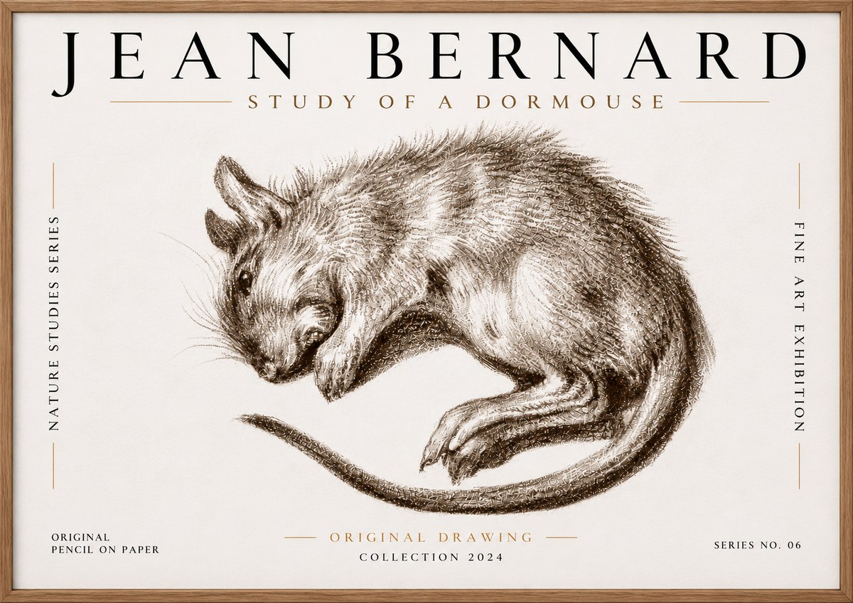 Jean Bernard Study of a Dormouse No6 - Juliste